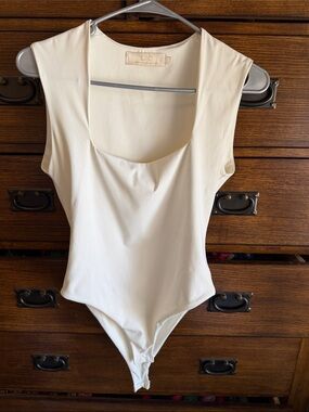 Lauren Conrad  Ivory Scoop Neck Bodysuit